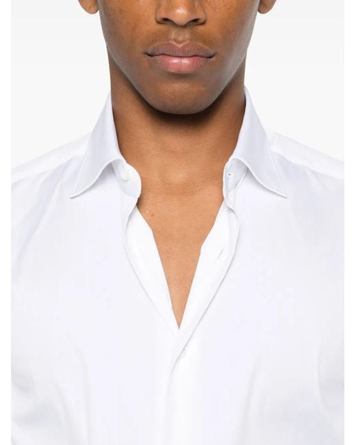 Mazzarelli White Button-Down Shirt for men