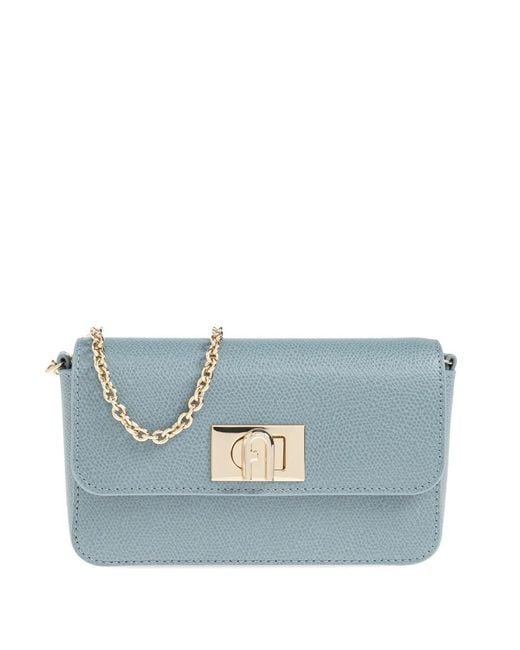 Furla Blue 1927 Mini Leather Cross Body Bag
