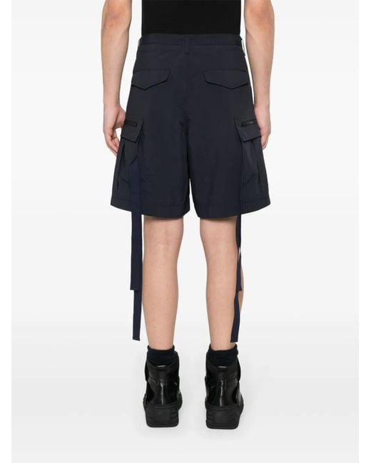 Sacai Blue Taffeta Cargo Shorts for men