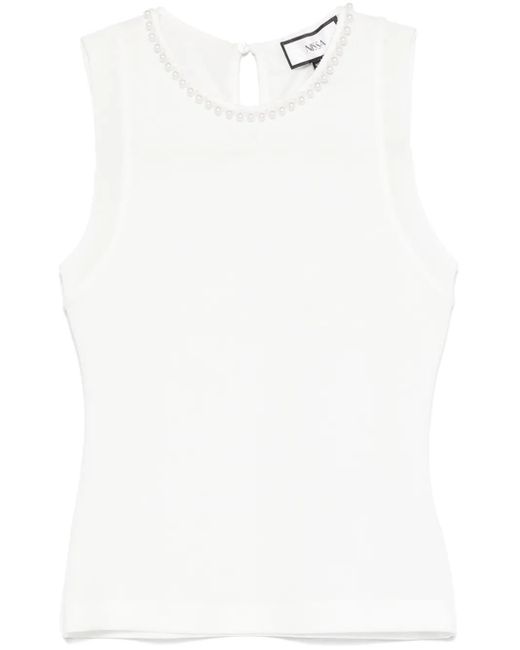 Nissa パールディテール タンクトップ White
