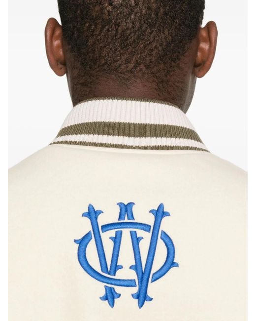 Off-White c/o Virgil Abloh Natural Denim-Sleeve Bomber Jacket for men