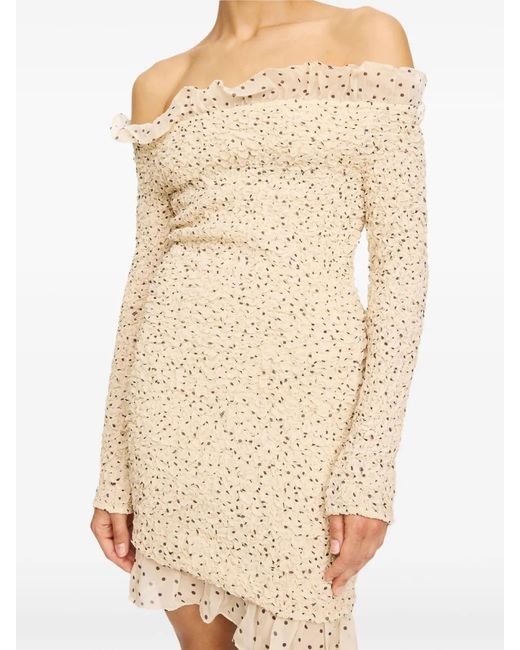 By Malene Birger Natural Corinette Ruffled Polka-Dot Dress