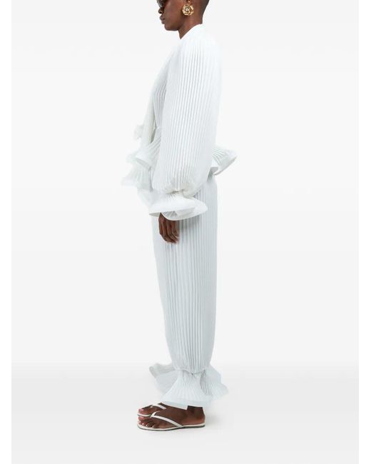 ROWEN ROSE White Pleated Trousers