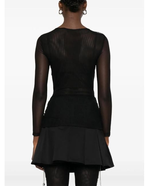 Chopova Lowena Black Chain-Embellished Top