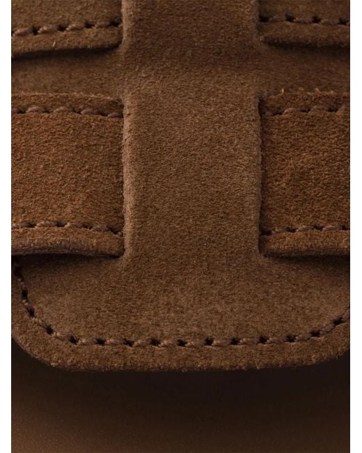 Prada Brown High-Heeled Suede Platform Sandals