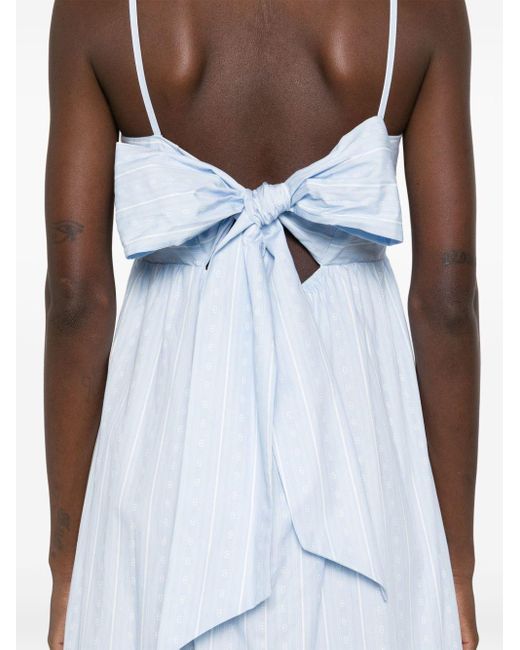 Twin Set Blue Oval T Logo-print Cotton Dress