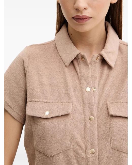 Melissa Odabash Natural Cheryl Buttoned Drawstring Playsuit