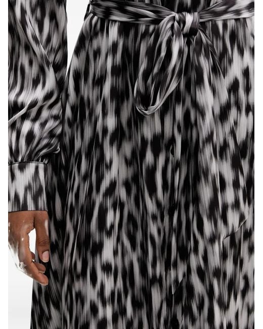 Silvian Heach Midi-Jurk Met Dierenprint En Ceintuur in het White