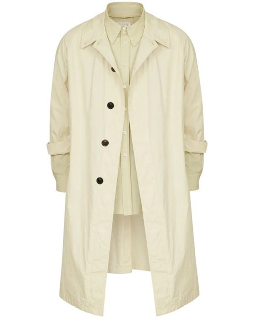 メンズ Maison Margiela レイヤード トレンチコート ナチュラル