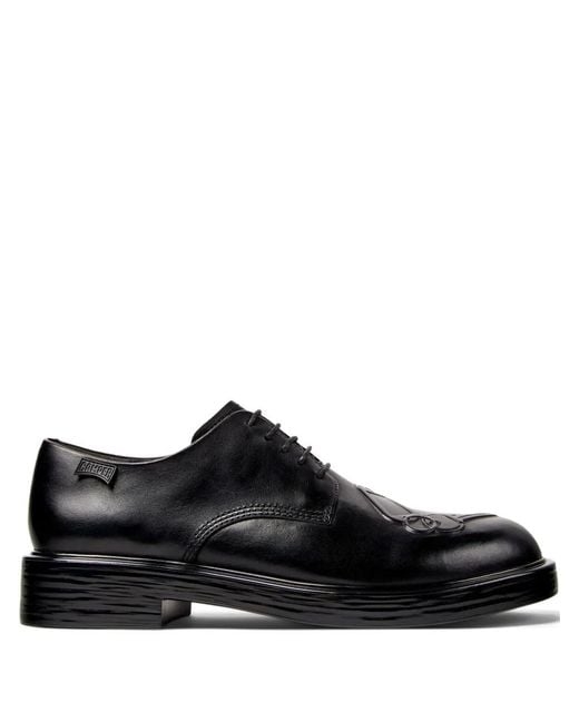 Camper Black Dean Twins Lace-Up Leather Key-Detail Derby Shoes for men