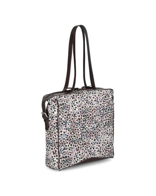 Dries Van Noten White Printed Canvas Tote Bag for men