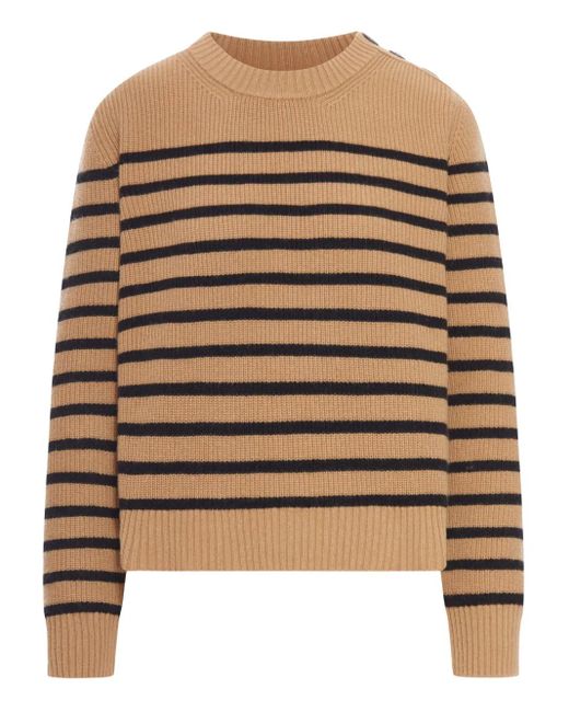 Roberto Collina Brown Striped Sweater