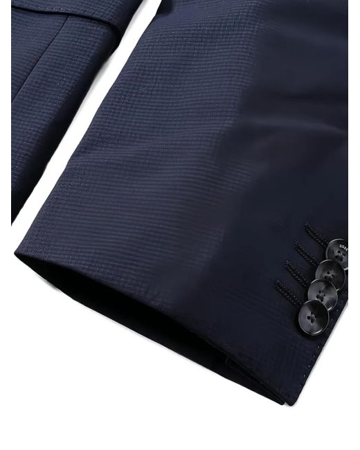 Boss Blue Two-Button Textured Jacket for men