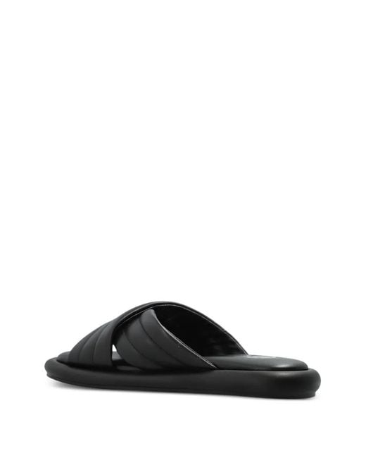 Bogner Black Quilted Crossover Sandals