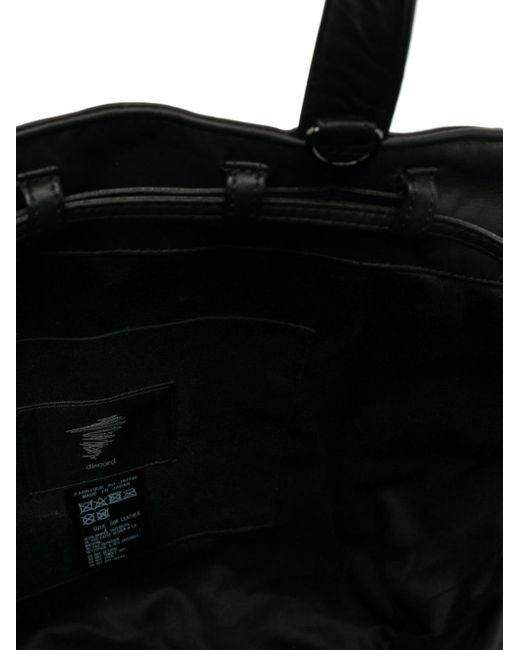 Discord Yohji Yamamoto Black Asymmetric Leather Tote Bag