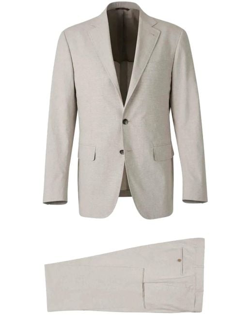 メンズ Canali コットン スーツ Gray