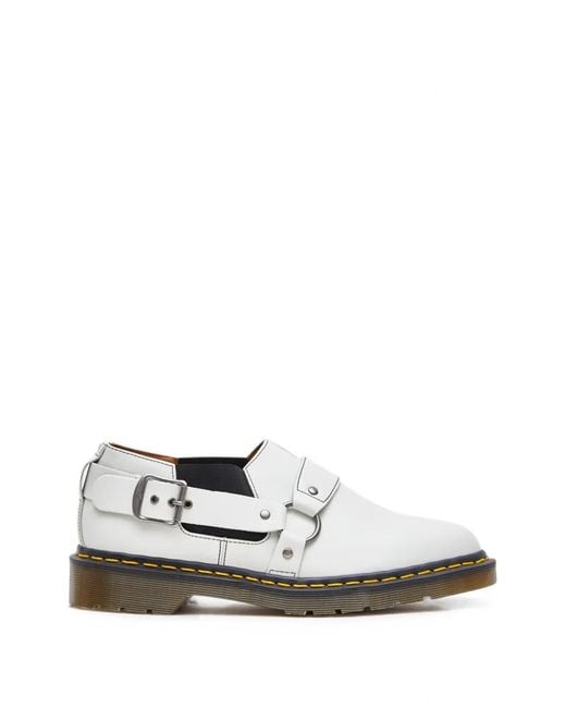 Dr. Martens White X Comme Des Garçons Hattie Harness-Detail Monk Shoes