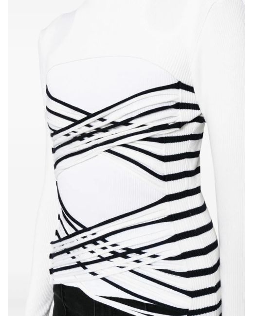 Jean Paul Gaultier White Cut-Out Knitted Top