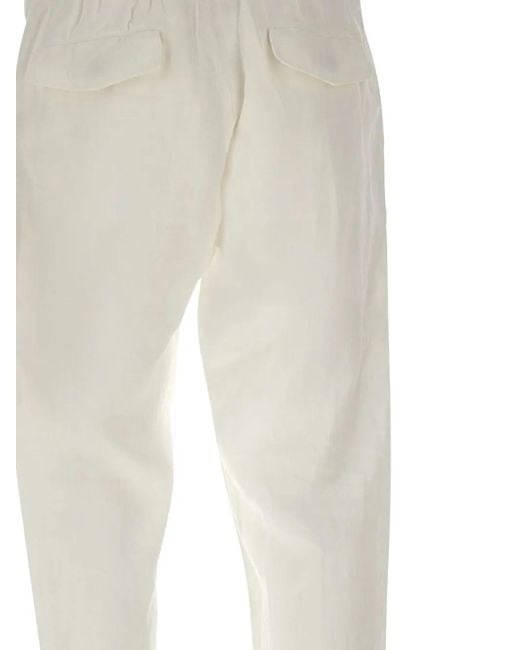 Mc2 Saint Barth White Calais Drawstring-Waist Trousers for men
