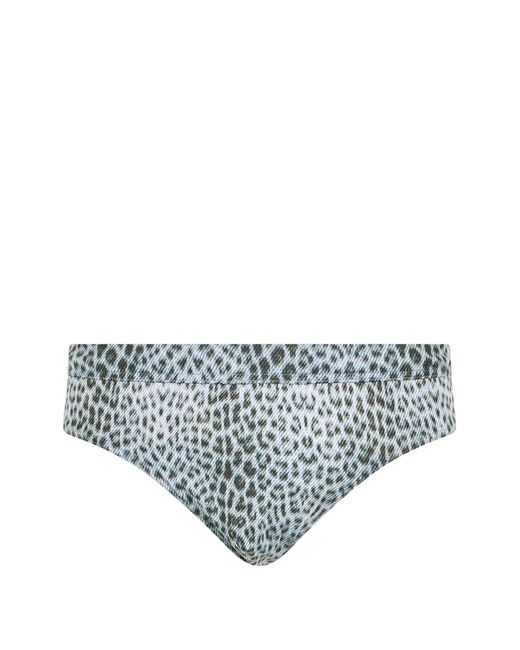 Roberto Cavalli White Animal-Print Swim Trunks for men