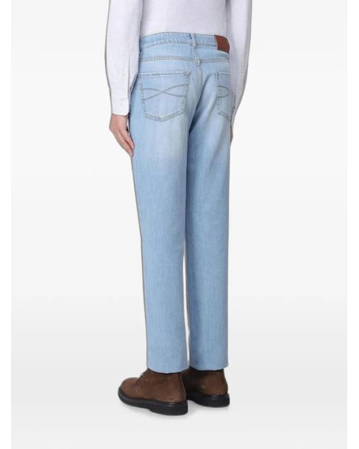 Brunello Cucinelli Blue Straight-Leg Jeans for men