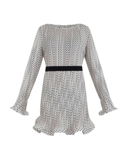 SIMONA CORSELLINI Gray Polka-Dot Mini Dress