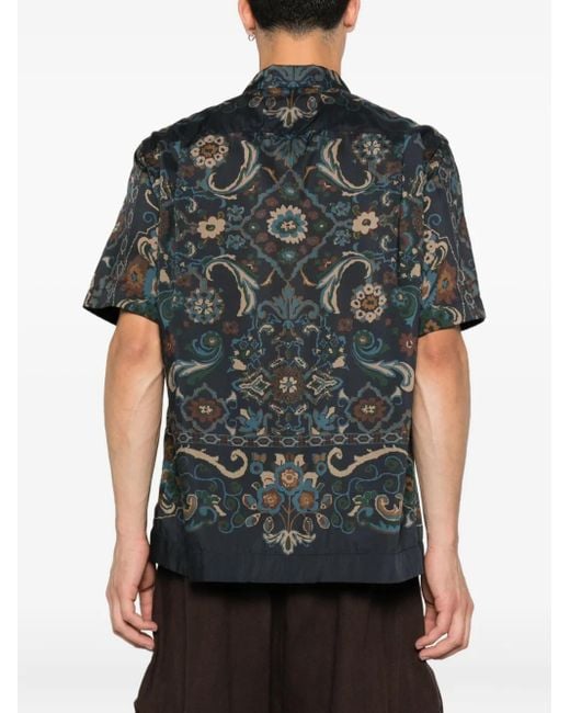 Sacai Black Paisley-Pattern Pocket Shirt for men