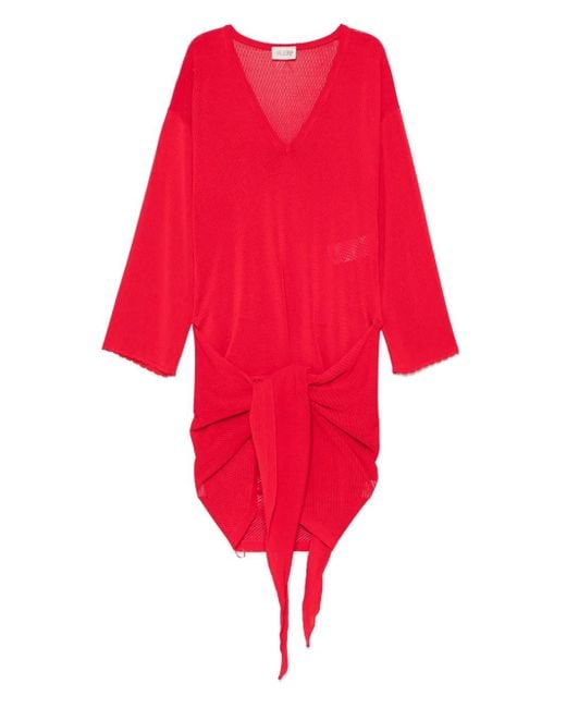 The Attico Red Mini Dress With V-Neck