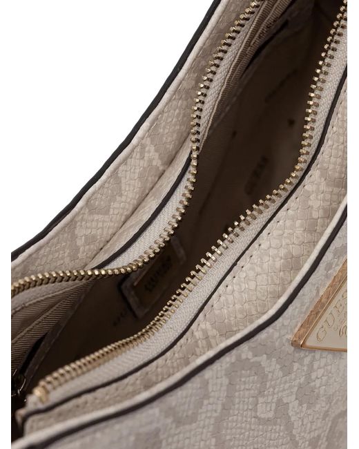 Guess White Serenova Snake Effect Chain Strap Shoulder Bag