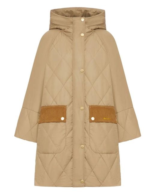 Barbour Natural Quilted-Hooded Coat