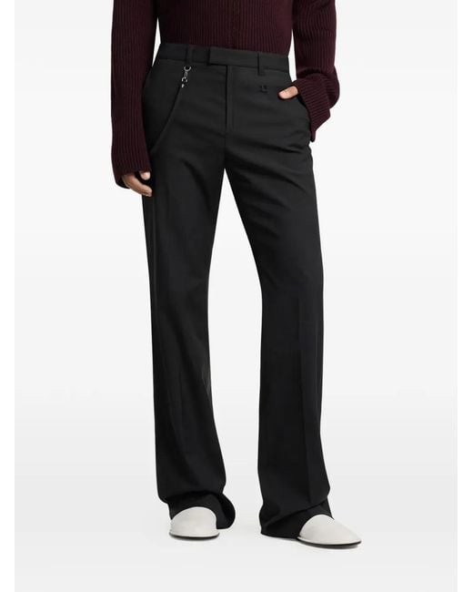 Courreges Black Logo-Patch Trousers for men