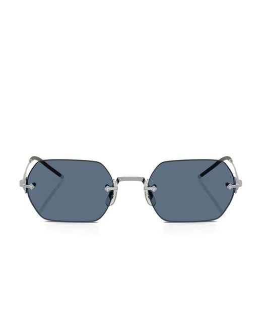 Oliver Peoples Blue Hexagonal-Frame Sunglasses