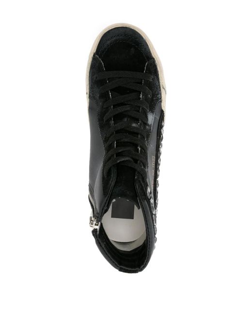 Golden Goose Deluxe Brand Black Slide Crystal-Embellished Sneakers