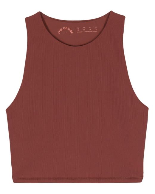 The Upside Red Jacinta Ribbed Cropped Performance Tank Top