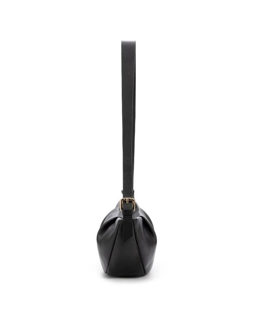 La Portegna Black Claudia Leather Shoulder Bag