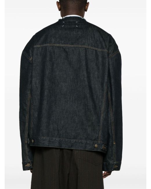 Veste en jean à design sans col Maison Margiela pour homme en coloris Black