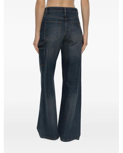 Courreges Blue Retro Denim Baggy Pants