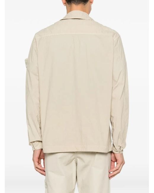Stone Island Natural Style Short-Sleeve Shirt With Signature Fabric Treatment for men