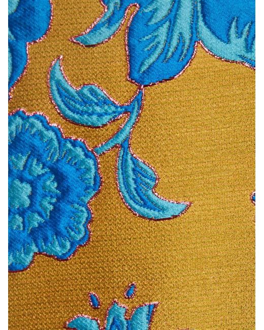 LaDoubleJ Blue Swing Floral-jacquard Maxi Dress