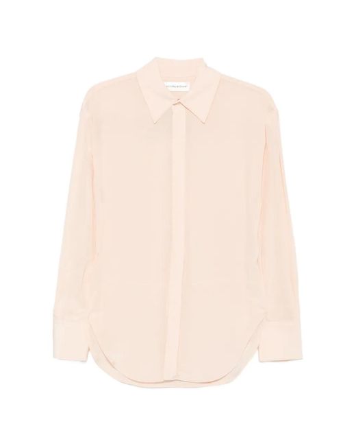 Victoria Beckham White Sheer Long-Sleeve Shirt