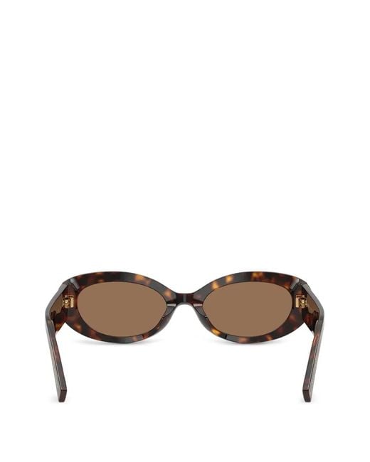 Dolce & Gabbana Brown Devotion Oval-Frame Sunglasses