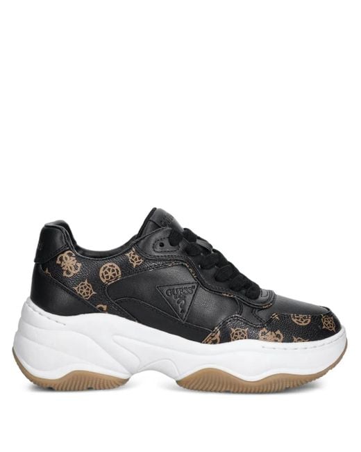 Guess Low-Top Chunky Sneakers Met Logoprint in het Black