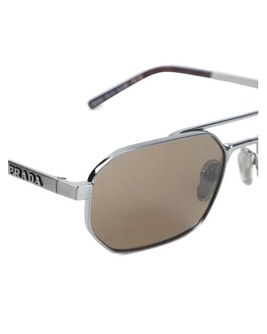 Prada Metallic Geometric-Frame Sunglasses