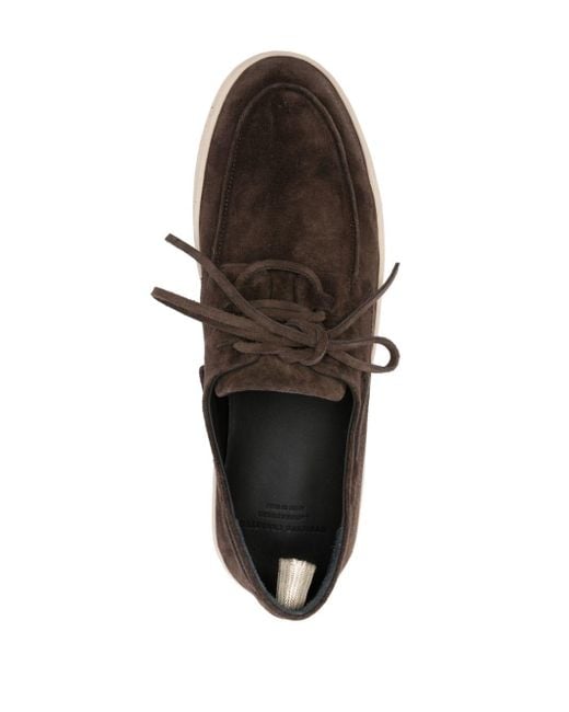 Officine Creative Brown Suede Boat Shoes for men