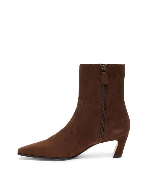 Stuart Weitzman Brown Stassi Sculptural-Heel Ankle Boots