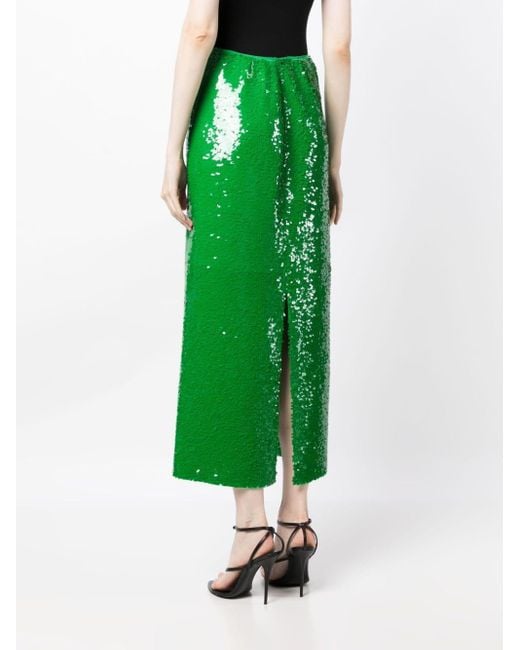 Tory Burch Highwaisted Sequin Skirt in Green Lyst