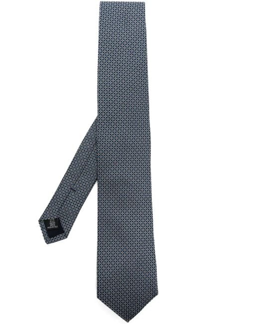 Fursac Blue Silk Pointed Tie for men