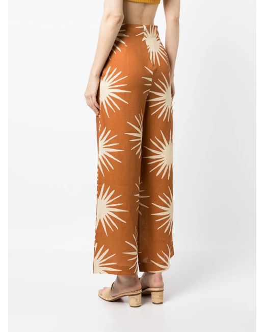 Pantalon Toya En Lin Cala De La Cruz en coloris Orange