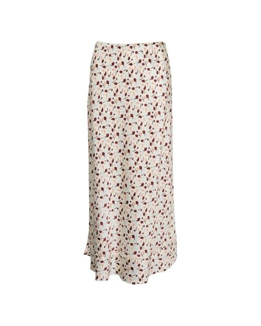 Lee Mathews White Tina Floral Maxi Skirt