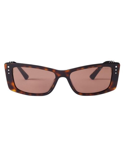 Jimmy Choo Brown Lexy Rectangle-frame Sunglasses